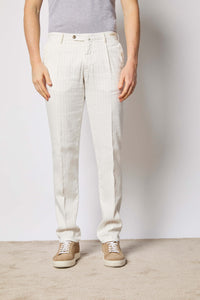 Pantalone michael tinto capo bianco bianco