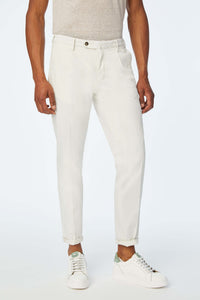Garment-dyed michael pants in white white