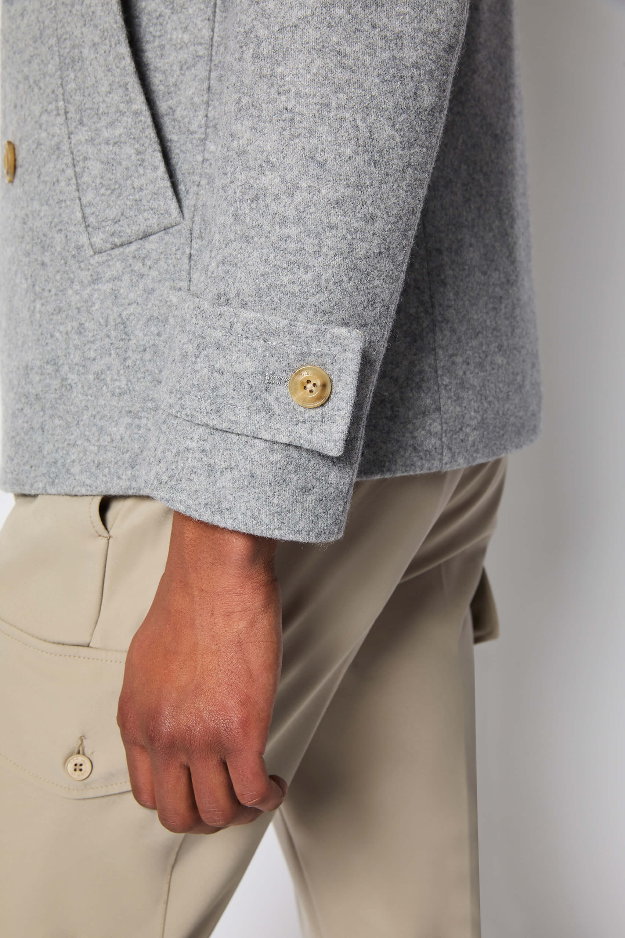 Hooded peacoat in light gray | L.B.M. 1911