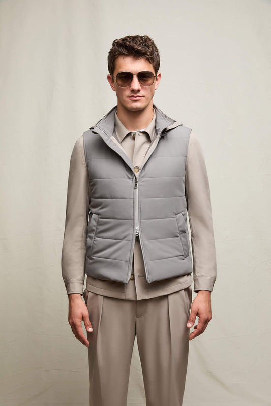 Gilet imbottito jersey tecnico grigio chiaro