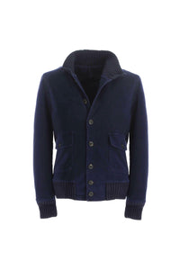 Garment-dyed bomber blue
