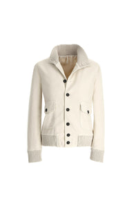 Garment-dyed bomber white