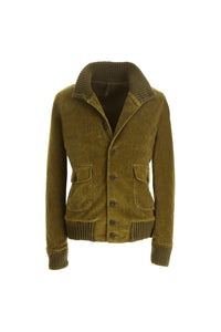 Garment-dyed bomber jacket dark green