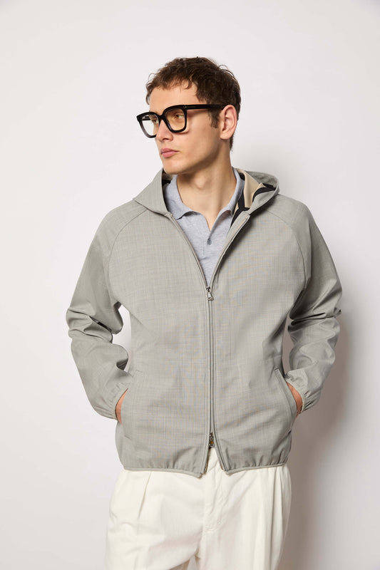 Hoodie-style jacket untreated - gray
