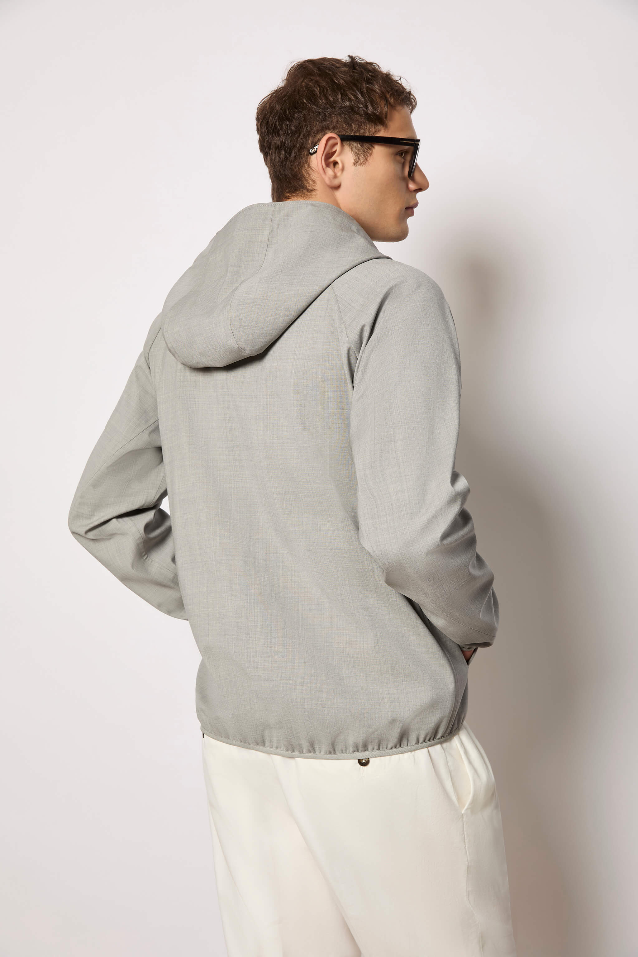 Hoodie-style jacket untreated - gray