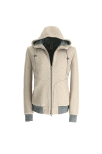 Zip hoodie beige