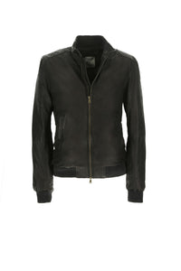 Leather jacket in black black