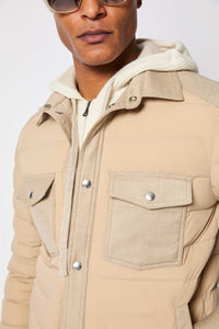 Giacca camicia imbottita beige beige