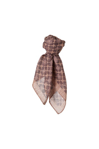 Floral-print cotton neck scarf brown