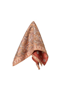 Geometric-print silk pocket square - orange brick