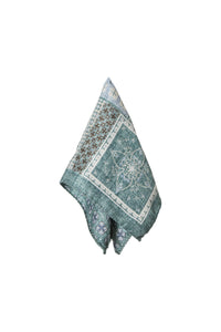 Pochette in seta fantasia cashmere verde ottanio