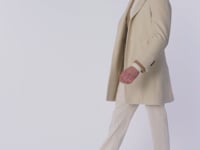 Garment-dyed coat in ivory