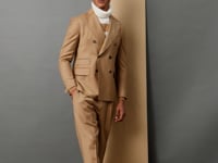 ETHAN raw-hem jacket in camel