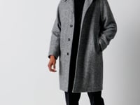 Cappotto monopetto non trattato grigio