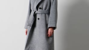 Light gray double-breasted coat