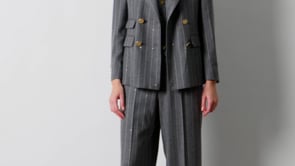 Smoke gray pinstripe Elena jacket