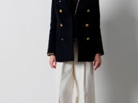 Black double-breasted peacoat