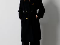 Erika pant double-breasted cashmere coat black