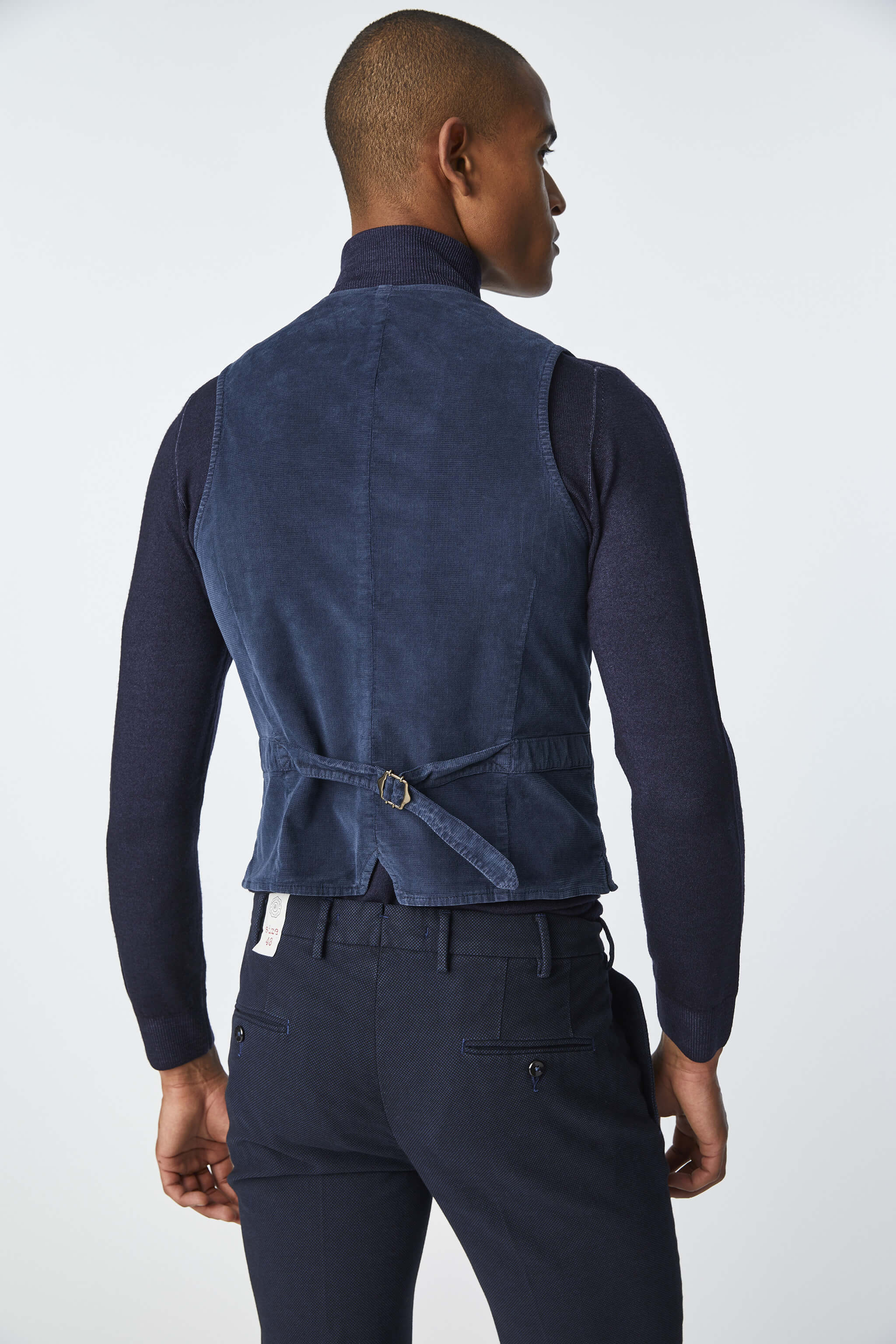 Garment-dyed MIKE waistcoat in blue