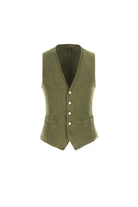 Mike vest garment dyed dark green