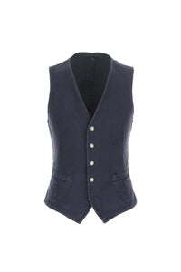 Garment-dyed mike vest in blue blue