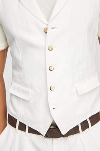 Oscar vest garment-dyed white