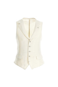 Garment-dyed oscar vest in white white