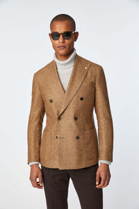 Double-breasted tom jacket in beige brick