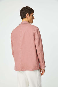 Garment-dyed pink overshirt pink