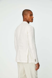 Garment-dyed steve jacket in ivory white