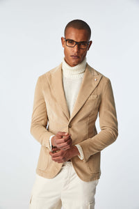 Garment-dyed steve jacket in gray earth