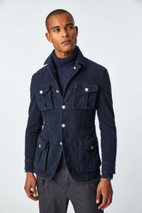 Garment-dyed sahara jacket in blue blue