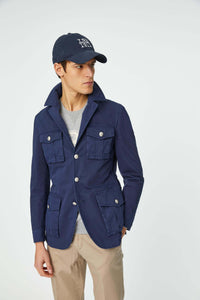 Garment-dyed sahara jacket in blue  blue