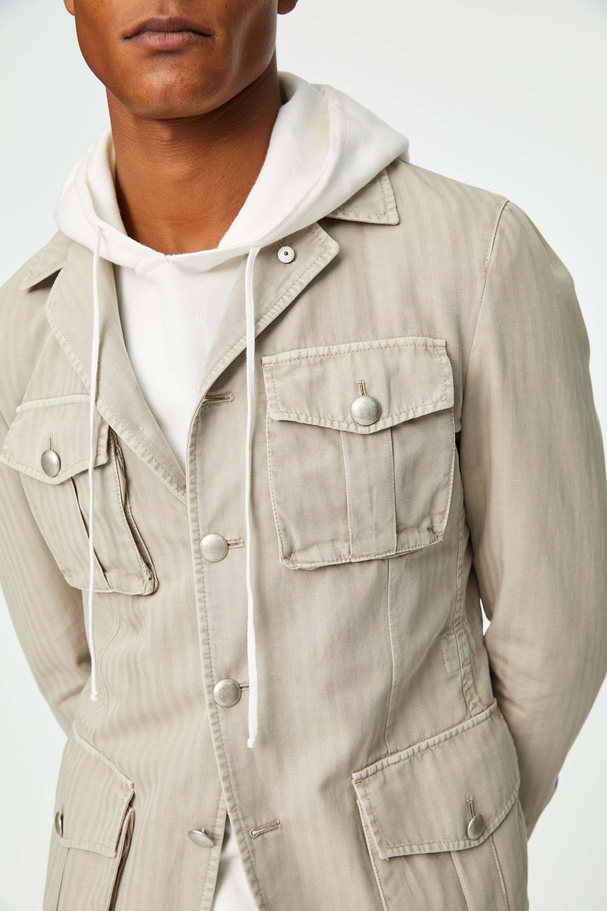 Garment-dyed SAHARA jacket in gray