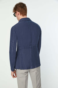 Garment-dyed sahara jacket in blue blue