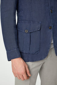 Garment-dyed sahara jacket in blue blue