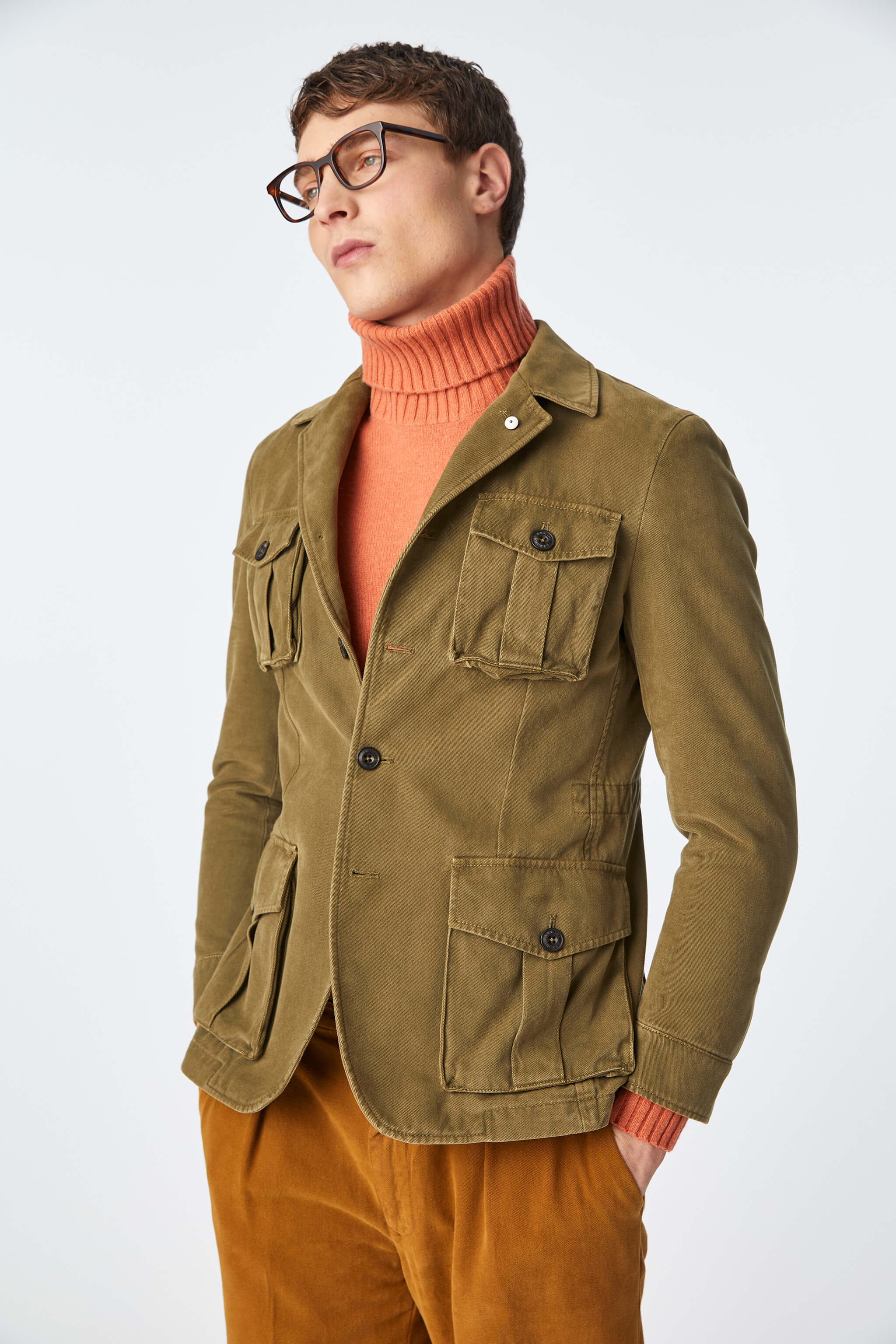 Garment-dyed SAHARA jacket in green