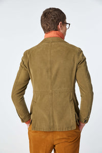 Garment-dyed sahara jacket in green dark green