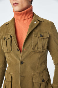 Garment-dyed sahara jacket in green dark green