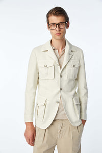 Garment-dyed sahara jacket in white white