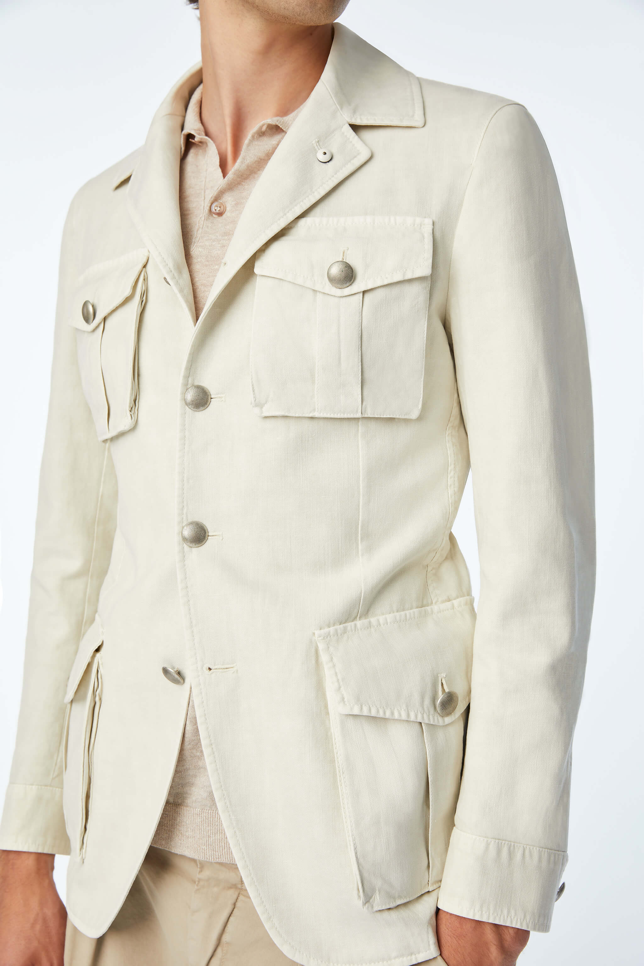 Garment-dyed SAHARA jacket in White