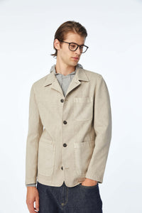 Garment-dyed overshirt in beige beige