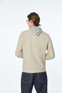 Garment-dyed overshirt in beige beige