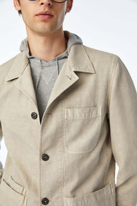 Garment-dyed overshirt in beige beige