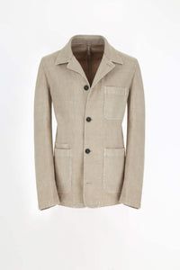 Garment-dyed overshirt in beige beige