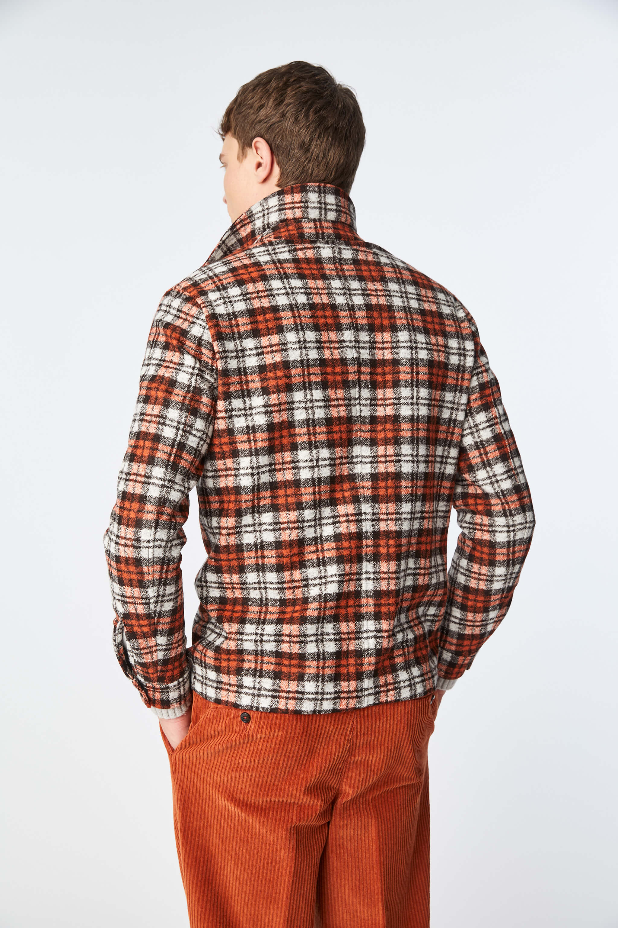 Overshirt in brown jersey