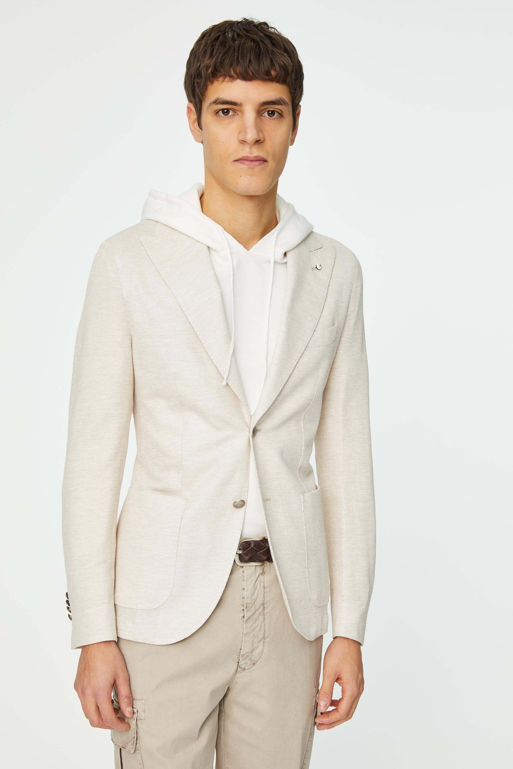 STEVE jersey jacket in ivory