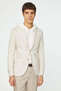 Steve jersey jacket in ivory beige