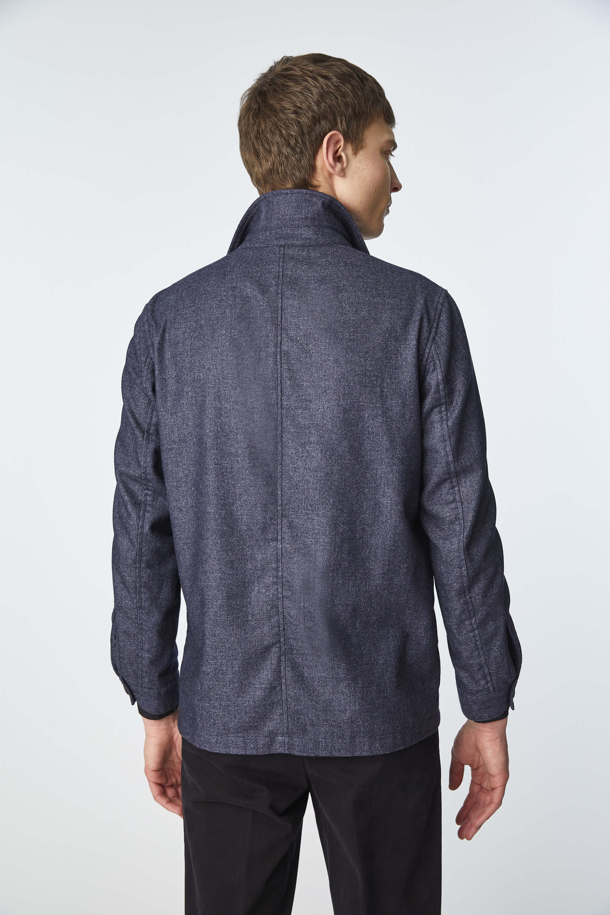 Garment-dyed overshirt in blue