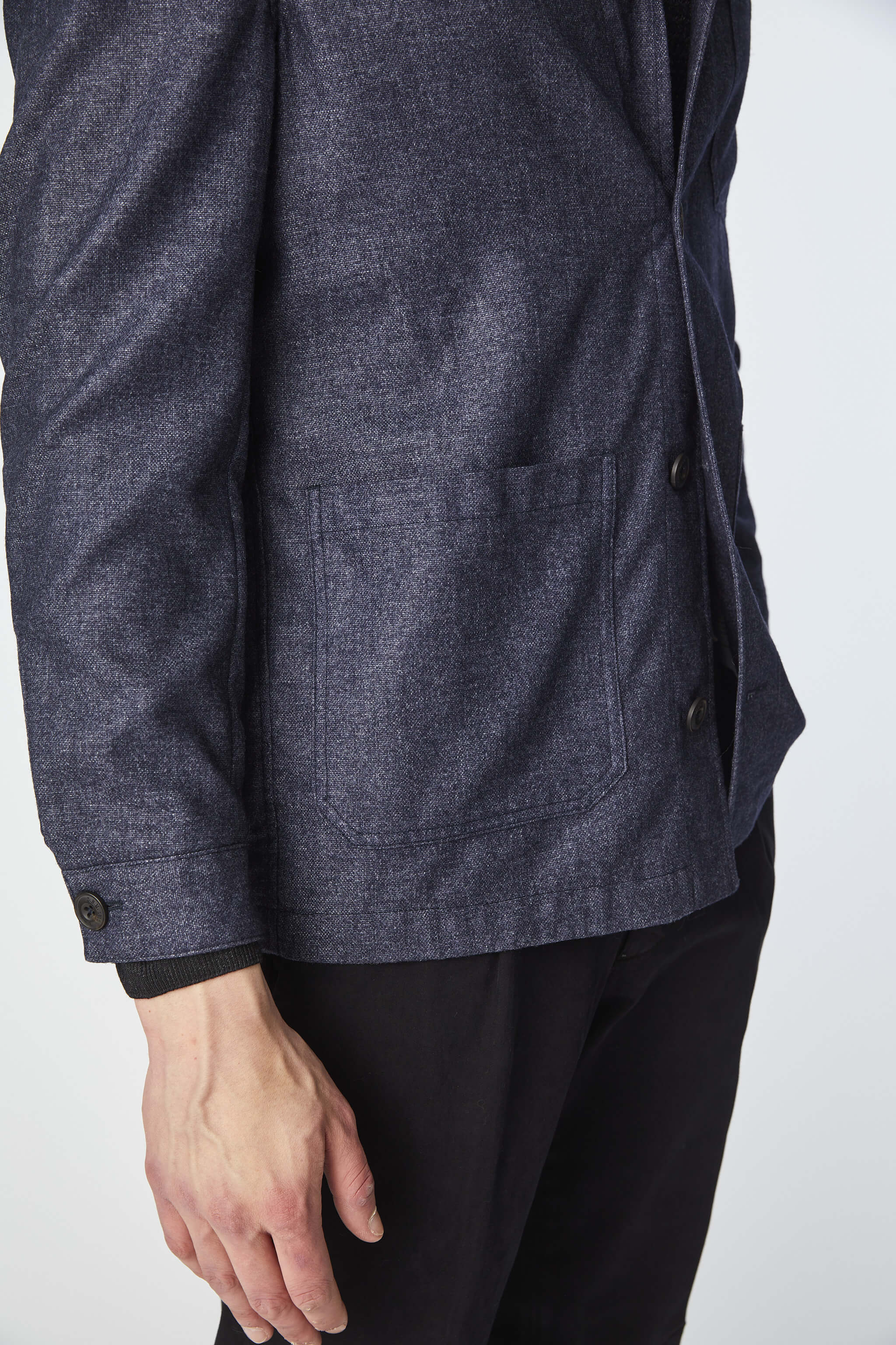 Garment-dyed overshirt in blue